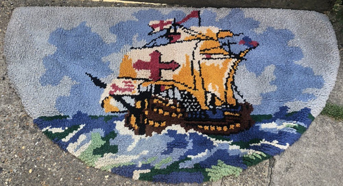 Hook rug vintage 1930 s - vintage, 1930/40's