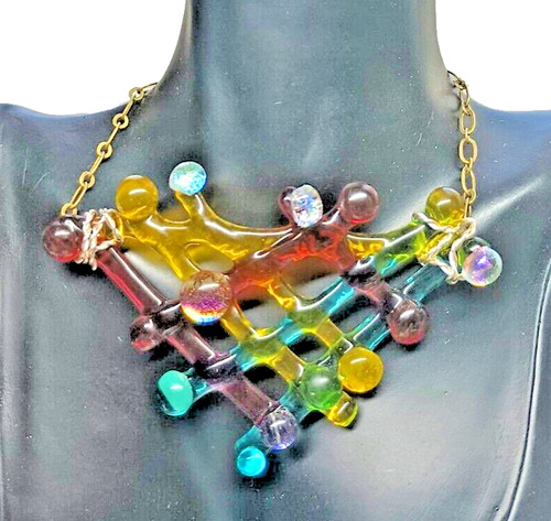 Dichroic glass necklace - dichroic,