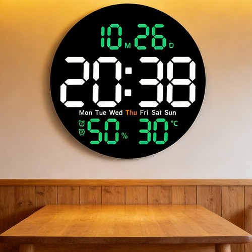 Electronic round clock - 10'',