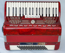 Vintage Italian Concerto Accordion Bell Accordions Ltd Red Marble 80 button