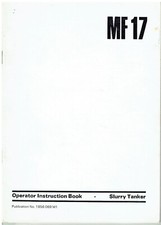 MASSEY FERGUSON MF17 SLURRY TANKER ORIGINAL 1975 OPERATION & MAINTENANCE MANUAL