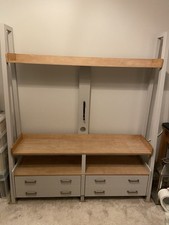 Next Malvern Grey Ladder TV Unit with 2 Drawers