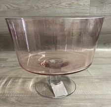 Laura Ashley Home Large Blush Pink Glass Trifle Bowl Dessert Dish