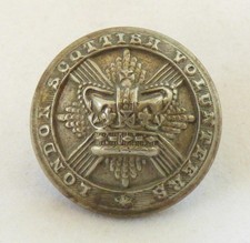 LONDON SCOTTISH VOLUNTEERS, Victorian UNIFORM BUTTON, QVC - 24mm, FIRMIN