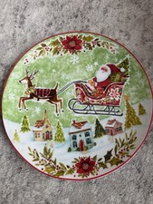 Christmas Dinner Plate Set 27cm Set Of 6 Santa And Reindeer Theme