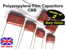 Polypropylene Film Capacitors CBB,   many values,     PACKS OF TWO  -UK Stock