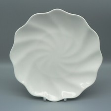 COALPORT BONE CHINA WHITE SWIRL CAKE PLATES SERVING DISHES 9.25” PERFECT COA169