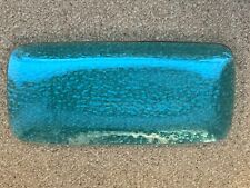 Decorative Blue Glass Plate/Tray - Trinket Tray - Decorative Item - Gold Edging