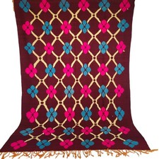 Moroccan Handmade Vintage Rug Kilim Floral Carpet Wool Tribal Azilal Rug Berber