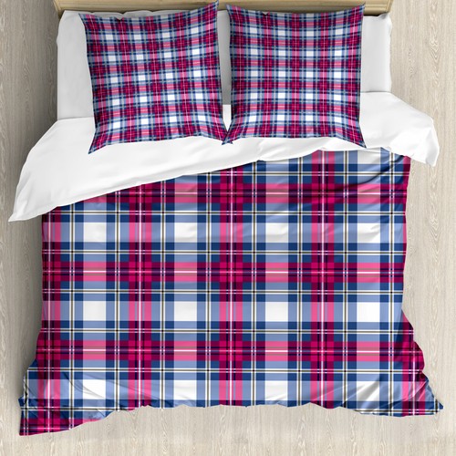 Plaid duvet cover pink - pink, and