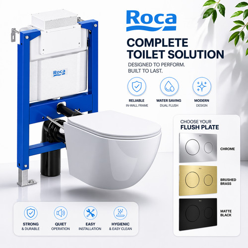 Wall hung toilet set 82cm - hung, roca