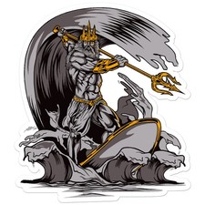 Poseidon God Trident - Vinyl Decal Sticker - Car Window Laptop - ebn8948