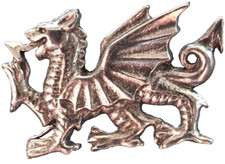 Welsh Dragon Pin Badge Made in Polished Pewter - LAST FEW