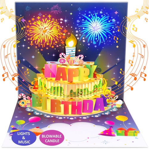 Birthday cards music lights - birthday, &