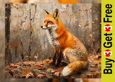 Autumn Woodland Fox 5"x7"