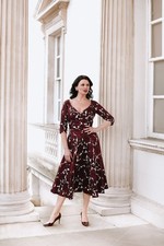 BNWT Bombshell by Katya Wildman Red Rose edge of the shoulder dress - size 10