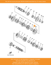 YAMAHA Washer, 90209-26348 OEM