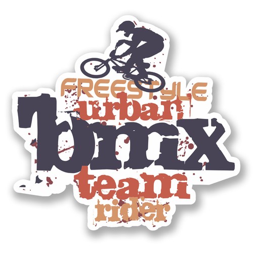 Bmx team vinyl sticker - x,