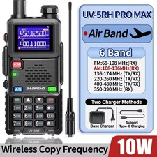 Baofeng UV-5RH Max Tri Power 10W Air Band Ham Two-Way Radio Walkie Talkie UK New