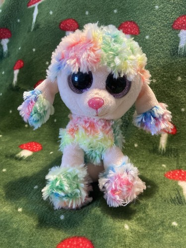 Dog soft toy rainbow beanie - soft,