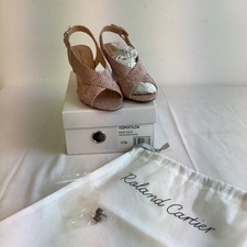 Ladies Roland Cartier Rose Gold Cross Vamp Sandal Size UK 3 Boxed