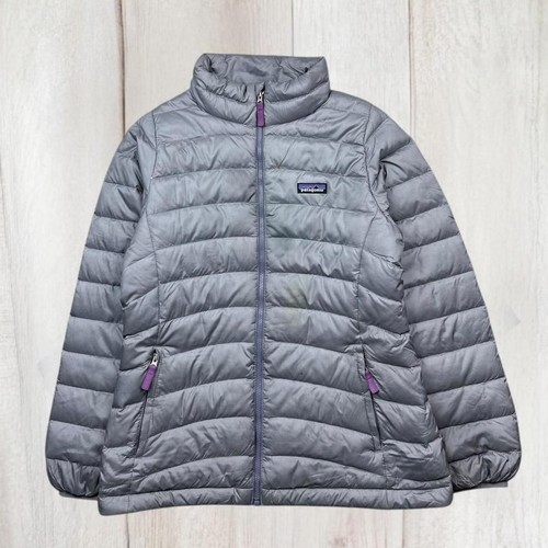 Patagonia grey full zip puffer - grey,
