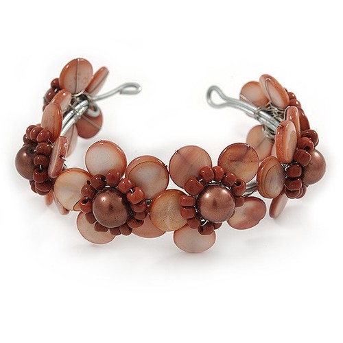 Romantic shell floral cuff - floral,