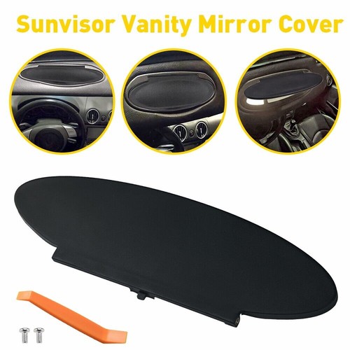 Sun visor mirror cover - mirror, black