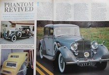 CC 1993 magazine article: ROLLS-ROYCE PHANTOM 3 V12, rebuilt 'BARKER TOURER'