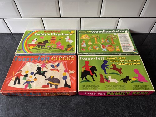 Vintage fuzzy felt pets - fuzzy,
