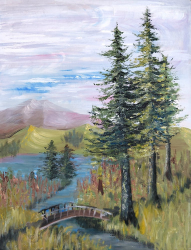 Vintage 1960s oil - 1960s, painting