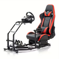 Racing Simulator Cockpit with Red Seat for Logitech G29 G920 G923 T300