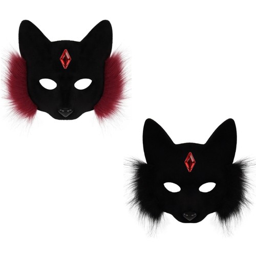 Animal half face mask wolf - half,