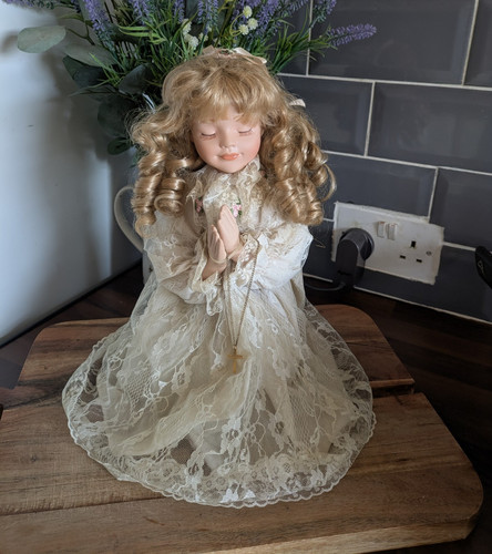 Porcelain girl doll blonde - girl,
