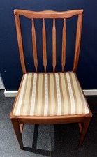 Vintage Wooden Dining Chair Removable Seat Striped Cushion 87cm X 48cm X 46cm