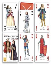 Kings and Queens of England set of 52 playing cards + jokers