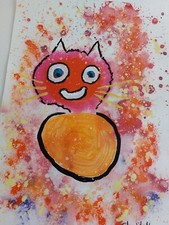 Original wildlife painting "edens grinning cheshire cat" colin statter 