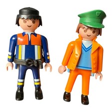 Playmobil Figures Airport Operative Workers Uniformed Men x2 Vintage 90s