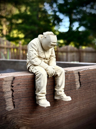 Welder sitting edge - welder, 3d