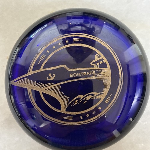 Bristol blue glass paperweight - blue,
