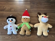 Christmas Plush Toy Set of 3 – Reindeer, Snowman & Gingerbread Man (Pre-Owned)