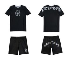 Yooga Flame Training Rash Guard SS Shorts Kimono Jiu Jitsu MMA Training BJJ Set