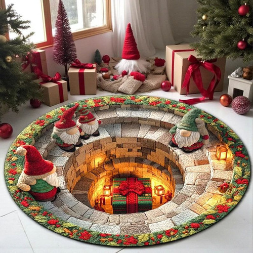 Circle round rugs christmas - rugs, 3d