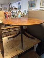 Antique Georgian Solid Mahogany Round Breakfast Table 129.5 Cm Diameter