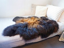 Genuine Single Icelandic Sheepskin Rug | Luxury Long Wool Pelt Sofa Bed Throw