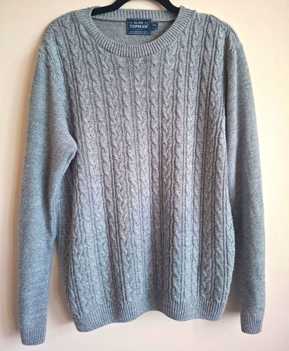 Topman grey cable - topman, cable-knit
