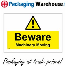WT165 BEWARE MACHINERY MOVING SIGN CAUTION WARNING EQUIPMENT CONSTRUCTION WORK