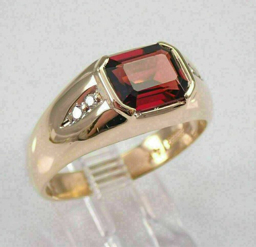 Red garnet emerald cut - garnet,