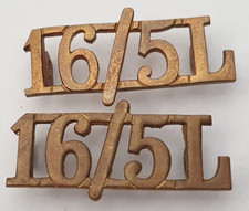 16th/5th Queens Royal Lancers shoulder title Badges. Post 1922. British Army