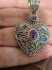 silver amethyst pendant beautiful 16.7 grams b a suarti